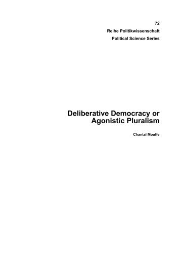 ART - MOUFFE - Deliberative Democracy or Agonistic Pluralism