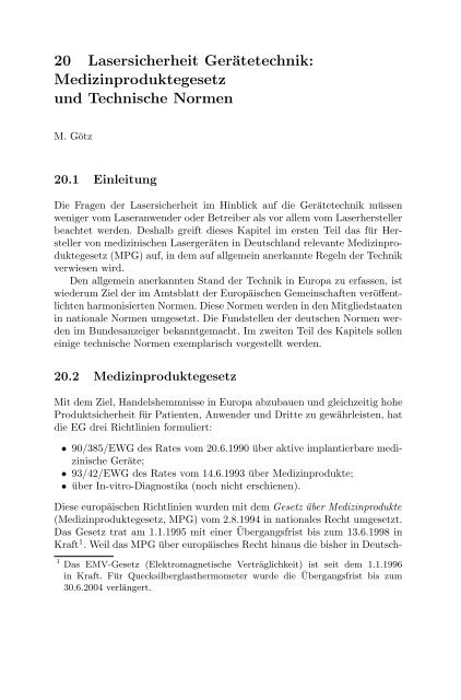 Medizinische Physik 3: Medizinische Laserphysik [2004]