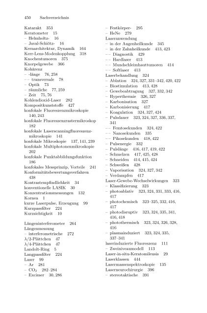 Medizinische Physik 3: Medizinische Laserphysik [2004]