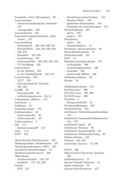 Medizinische Physik 3: Medizinische Laserphysik [2004]