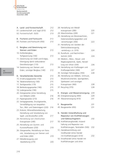 BANKENSTATISTIK KUNDENSYSTEMATIK - Hochschule ...