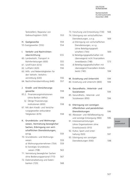 BANKENSTATISTIK KUNDENSYSTEMATIK - Hochschule ...