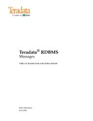 Teradata RDBMS Messages - TeradataForum