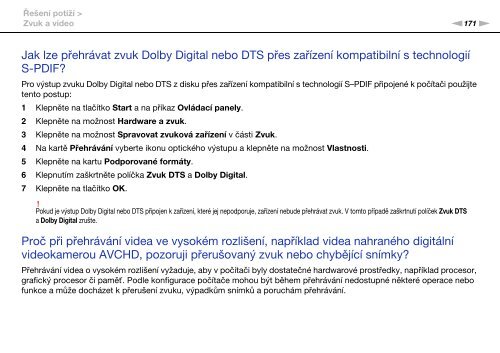 Sony VGN-AW4ZRF - VGN-AW4ZRF Istruzioni per l'uso Ceco