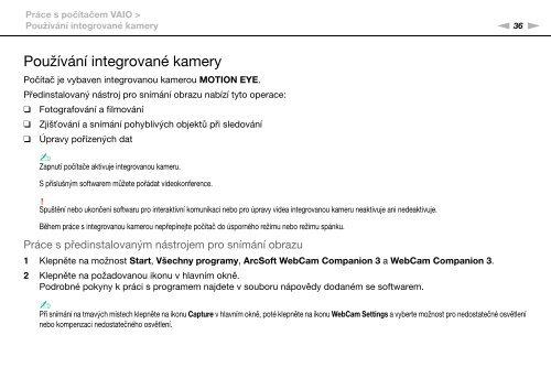 Sony VGN-AW4ZRF - VGN-AW4ZRF Istruzioni per l'uso Ceco