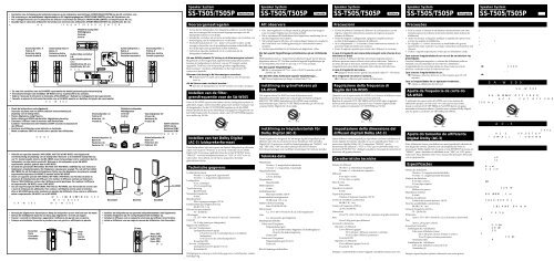 Sony SS-T505 - SS-T505 Istruzioni per l'uso Tedesco