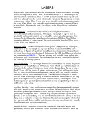 Laser quick reference guide