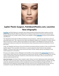 Jupiter Plastic Surgeon, PalmBeachPlastics.com, Launches New Infographic