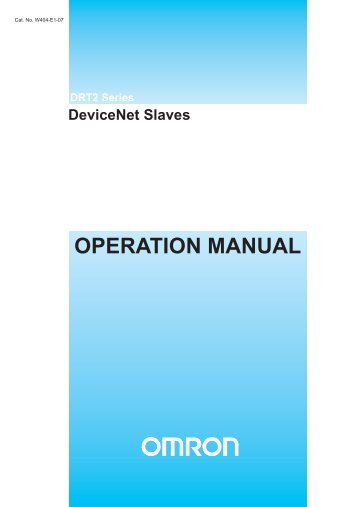 DRT2 Series DeviceNet Slaves Operation Manual