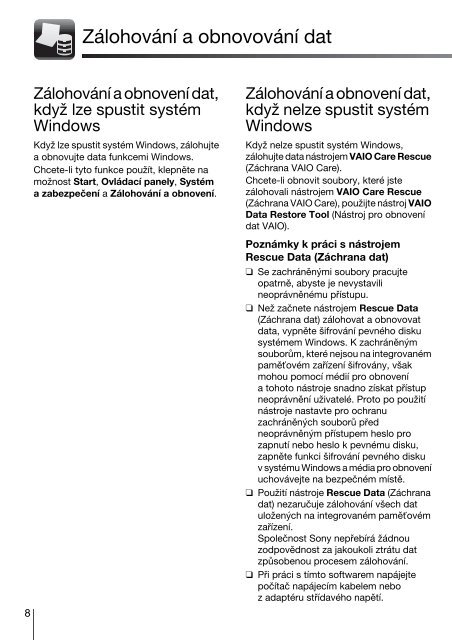 Sony VPCEB2E4E - VPCEB2E4E Guida alla risoluzione dei problemi Slovacco
