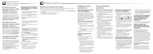 Sony VPCEB2E4E - VPCEB2E4E Guida alla risoluzione dei problemi Olandese