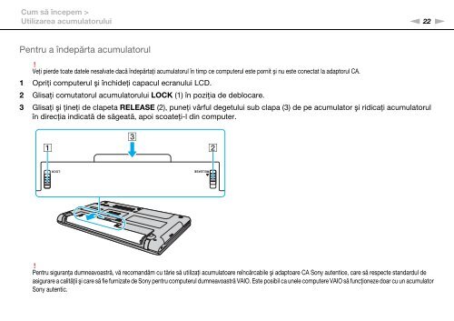 Sony VPCEB2E4E - VPCEB2E4E Istruzioni per l'uso Rumeno