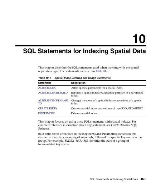 Oracle Spatial User's Guide and Reference - InfoLab