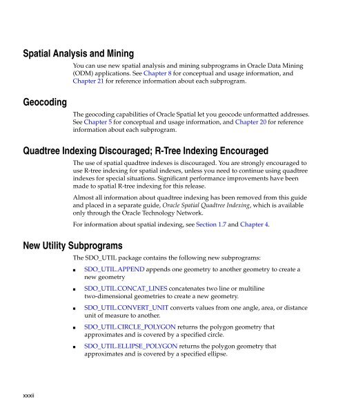 Oracle Spatial User's Guide and Reference - InfoLab