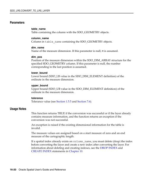 Oracle Spatial User's Guide and Reference - InfoLab