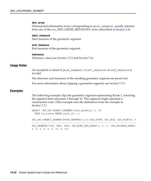 Oracle Spatial User's Guide and Reference - InfoLab