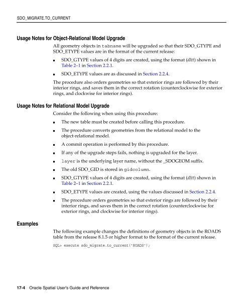 Oracle Spatial User's Guide and Reference - InfoLab