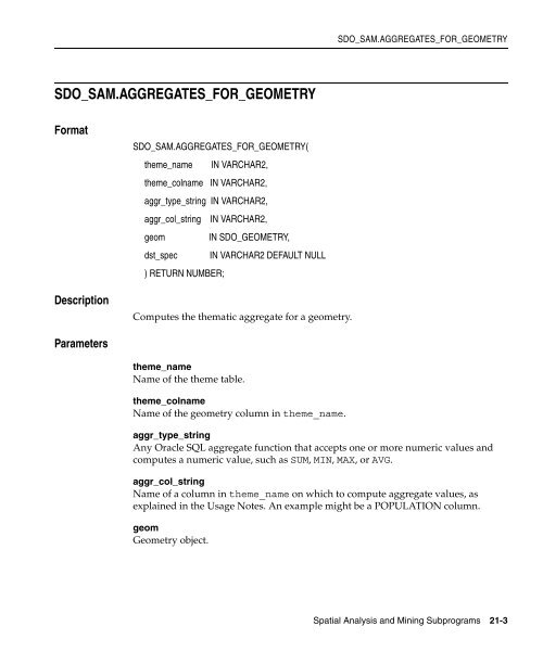 Oracle Spatial User's Guide and Reference - InfoLab