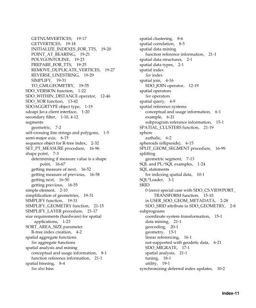 Oracle Spatial User's Guide and Reference - InfoLab