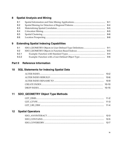 Oracle Spatial User's Guide and Reference - InfoLab