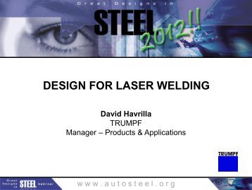 Design for Laser Welding - American Iron & Steel Institute