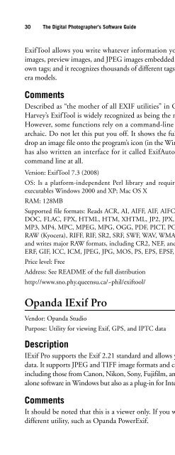Digital Photographer's Software Guide - Bertemes - Net