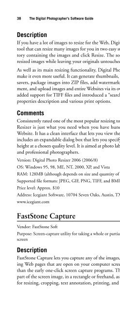 Digital Photographer's Software Guide - Bertemes - Net