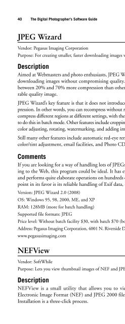 Digital Photographer's Software Guide - Bertemes - Net