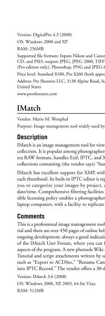 Digital Photographer's Software Guide - Bertemes - Net