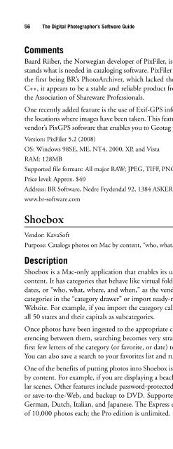 Digital Photographer's Software Guide - Bertemes - Net