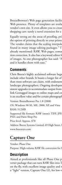 Digital Photographer's Software Guide - Bertemes - Net