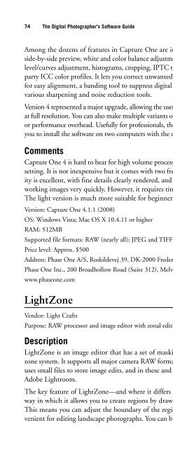 Digital Photographer's Software Guide - Bertemes - Net