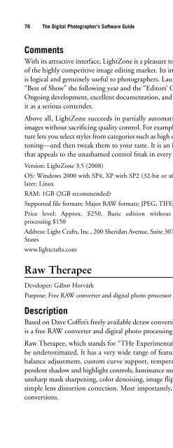 Digital Photographer's Software Guide - Bertemes - Net