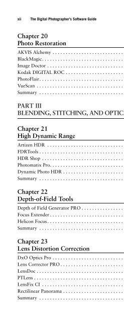 Digital Photographer's Software Guide - Bertemes - Net