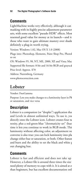 Digital Photographer's Software Guide - Bertemes - Net