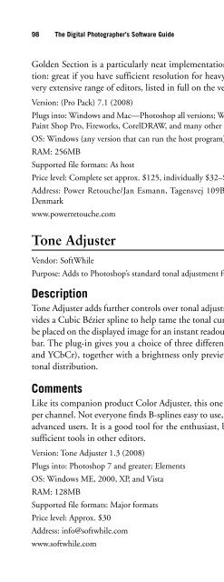 Digital Photographer's Software Guide - Bertemes - Net