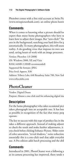 Digital Photographer's Software Guide - Bertemes - Net