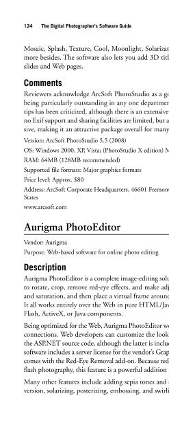 Digital Photographer's Software Guide - Bertemes - Net