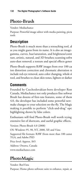 Digital Photographer's Software Guide - Bertemes - Net