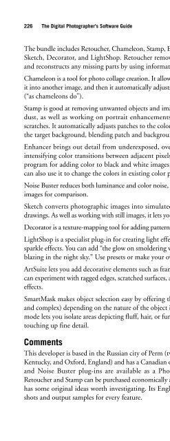 Digital Photographer's Software Guide - Bertemes - Net