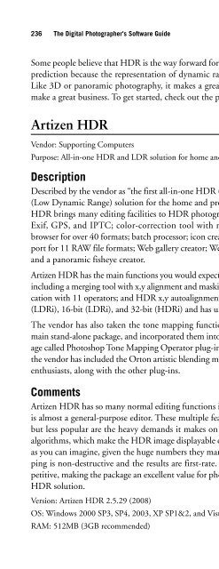 Digital Photographer's Software Guide - Bertemes - Net