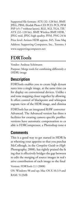 Digital Photographer's Software Guide - Bertemes - Net