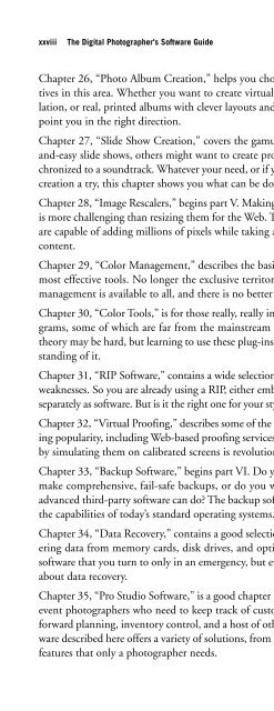 Digital Photographer's Software Guide - Bertemes - Net
