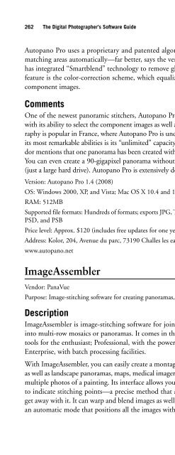 Digital Photographer's Software Guide - Bertemes - Net
