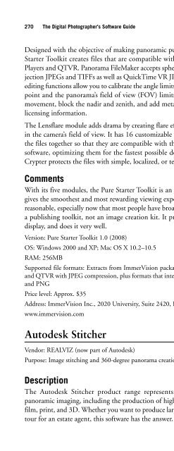 Digital Photographer's Software Guide - Bertemes - Net