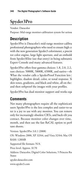 Digital Photographer's Software Guide - Bertemes - Net