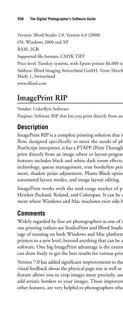 Digital Photographer's Software Guide - Bertemes - Net
