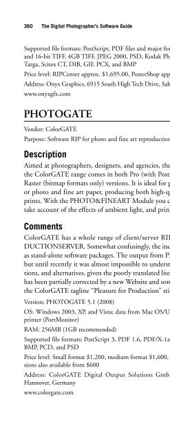 Digital Photographer's Software Guide - Bertemes - Net