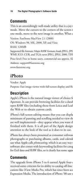 Digital Photographer's Software Guide - Bertemes - Net
