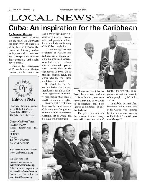 Caribbean Times 93rd Issue - Wednesday 8th February 2017